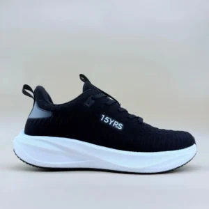 Side view of black sneaker