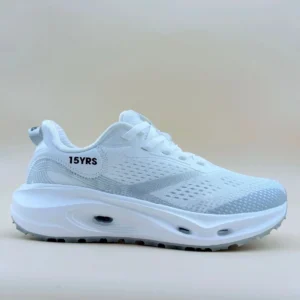 White athletic sneaker with "15YRS" text.
