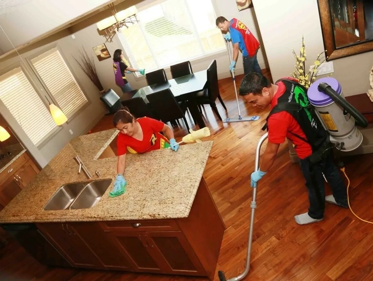 Team tidying a dining area